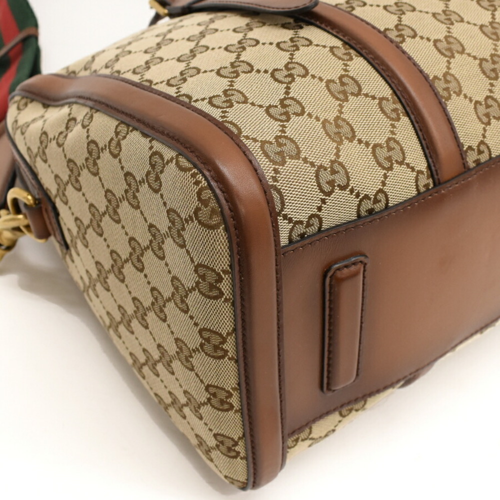 Gucci Boston Bag Canvas Ladyweb Beige - Picture 6 of 8